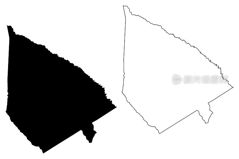 美国南卡罗来纳州班贝格县(美国县，美国，美国)地图矢量插图，草稿班贝格地图