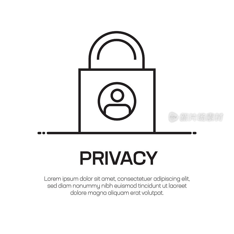 隐私矢量线图标-简单细线图标,优质设计元素