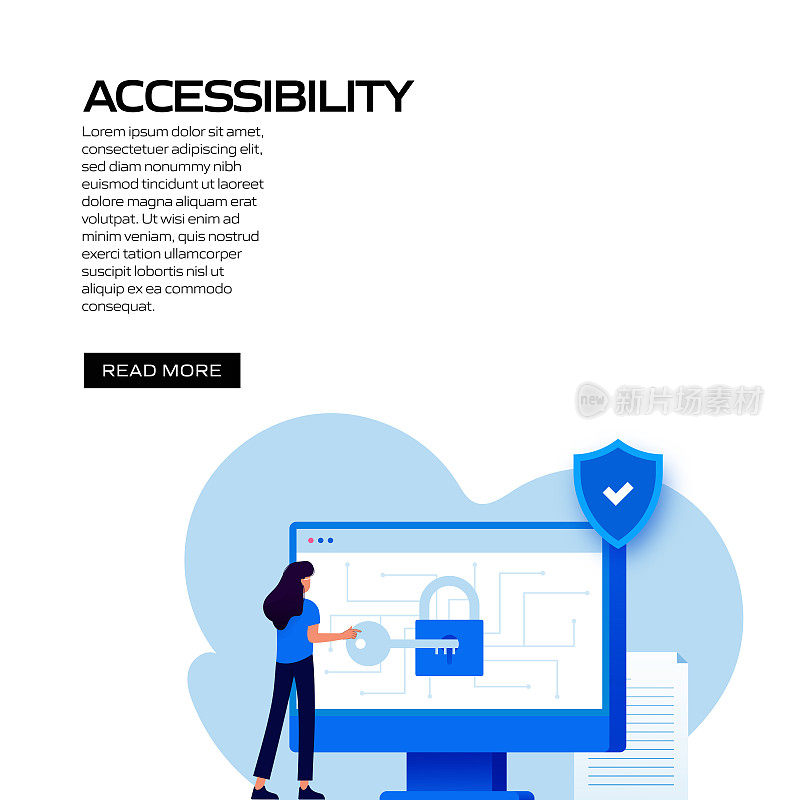可访问性概念矢量插图网站横幅，广告和营销材料，在线广告，业务演示等。