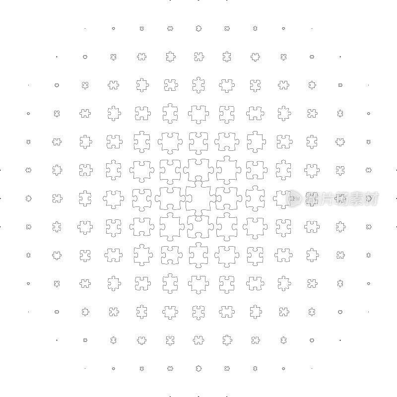 分离的正方形拼图匹配拼图块轮廓…模式。
