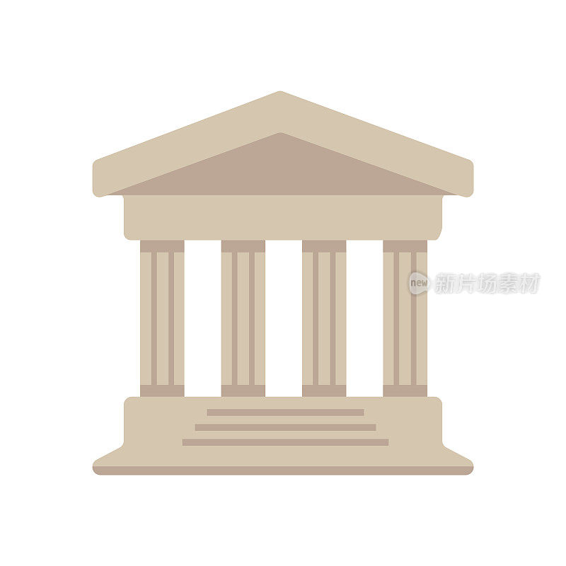 银行，法院，博物馆矢量图标插图