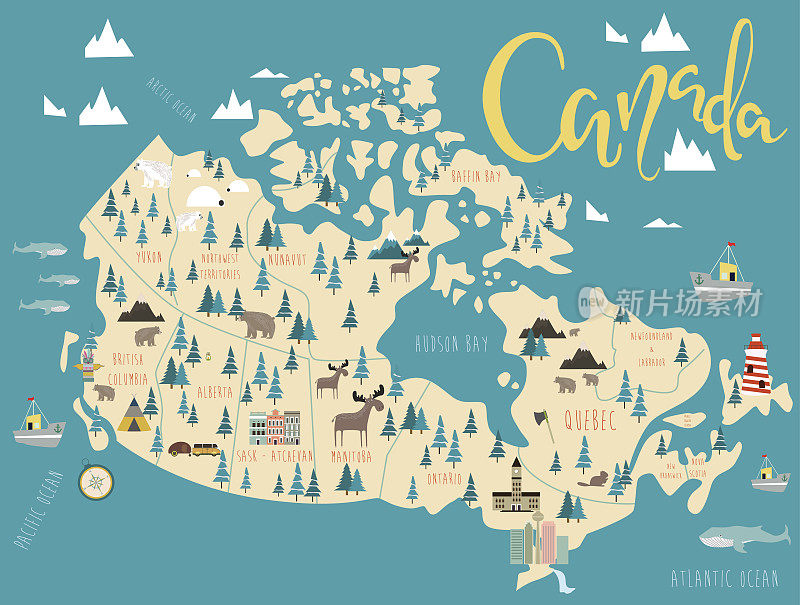加拿大图解地图