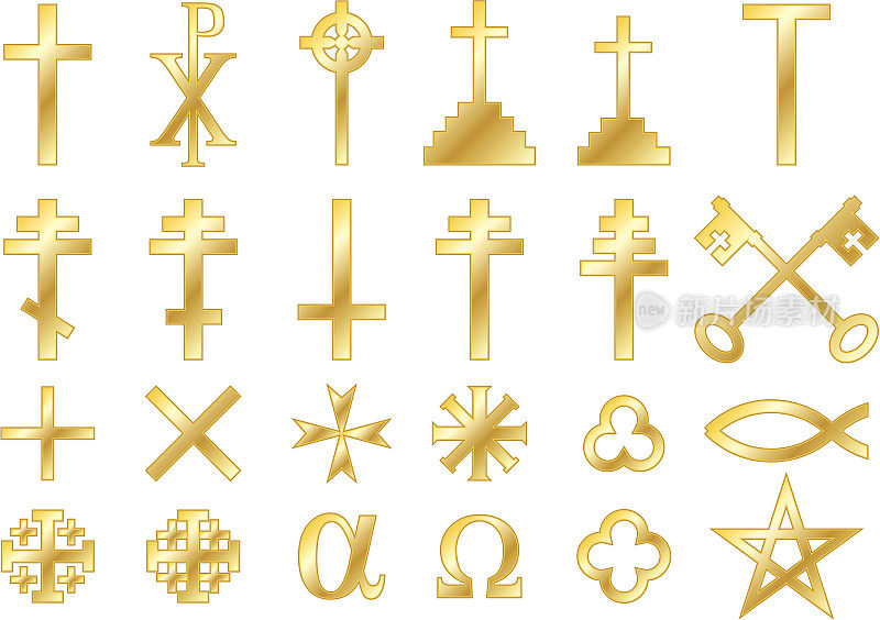 黄金中的基督教符号