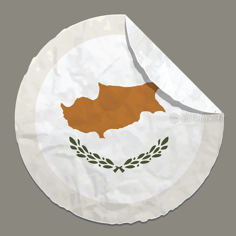 塞浦路斯国旗上的纸标签