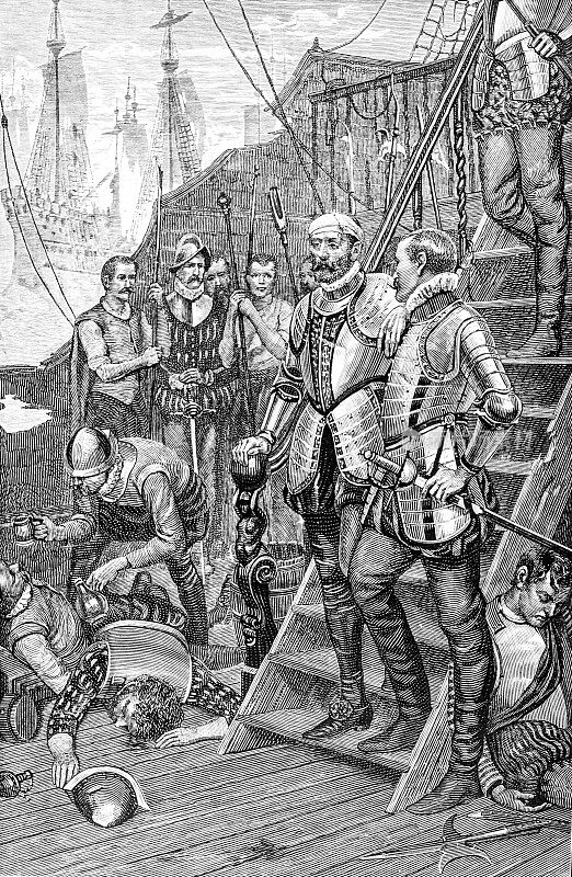 西班牙人在船上-理查兹·格伦维尔爵士的最后一战