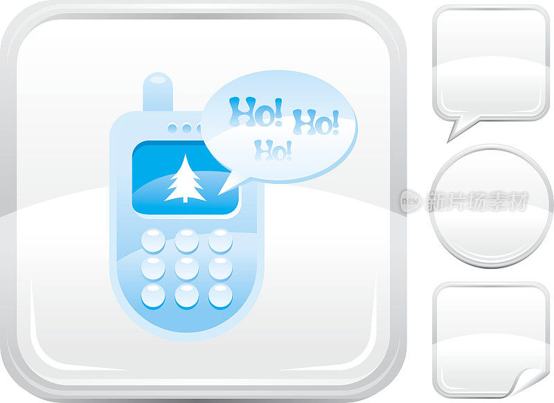 圣诞恭喜手机图标上的银色按钮