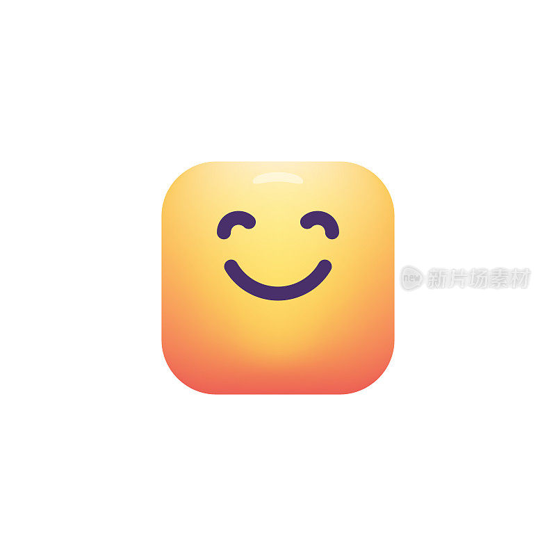 Emoticon设计立方体形状颜色渐变