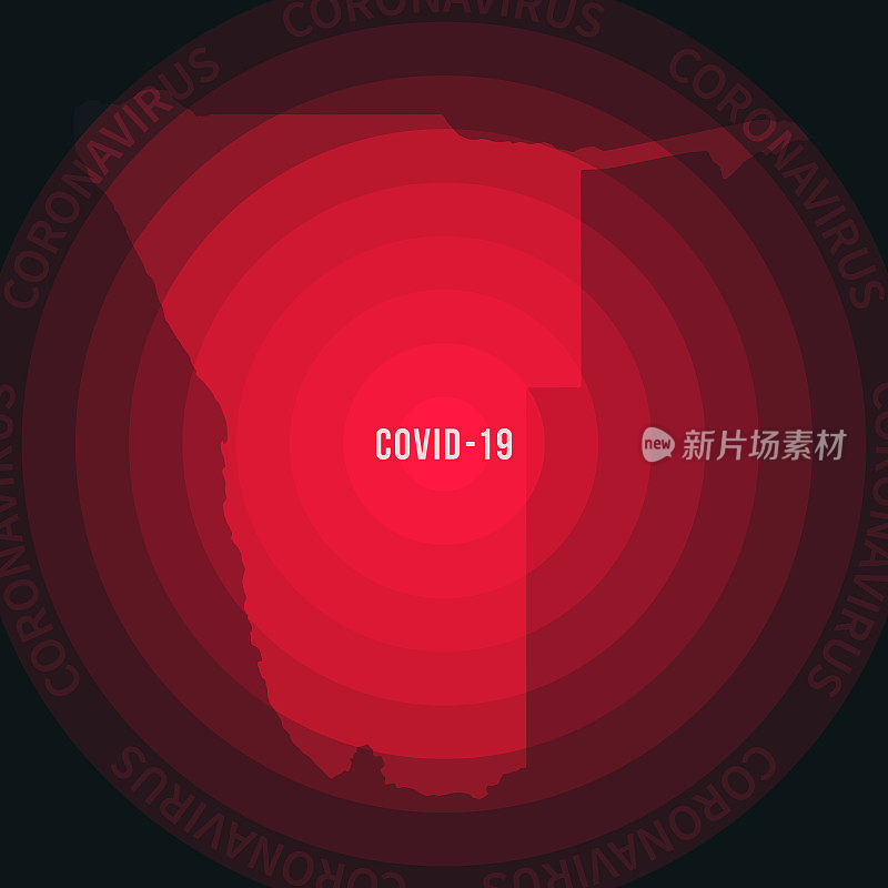 纳米比亚的COVID-19传播地图。冠状病毒爆发