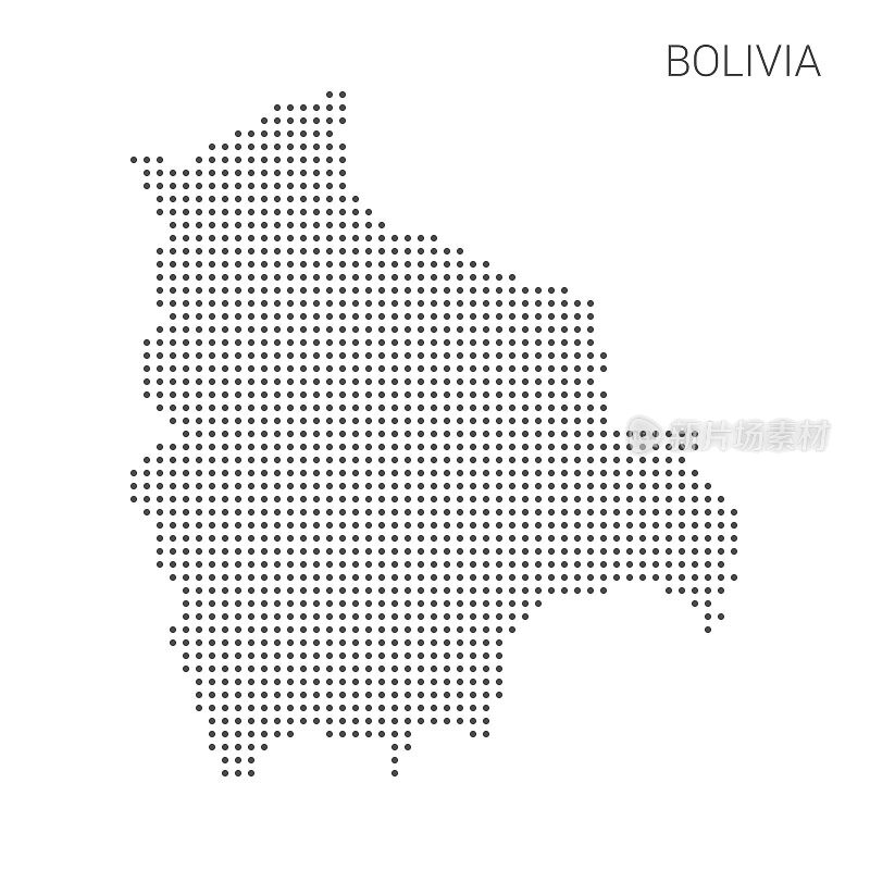 玻利维亚地图点白背景矢量孤立