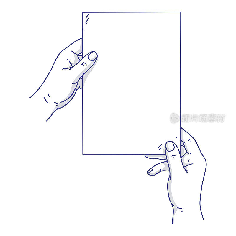 男人手里拿着空白纸或信纸作背景