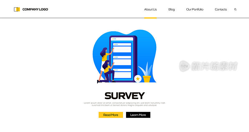 客户调查概念矢量插图登陆页模板，网站横幅，广告和营销材料，在线广告，业务演示等。