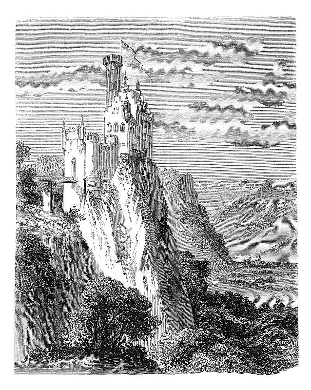 城堡利希滕斯坦附近的罗伊特林根Baden-Württemberg德国1862