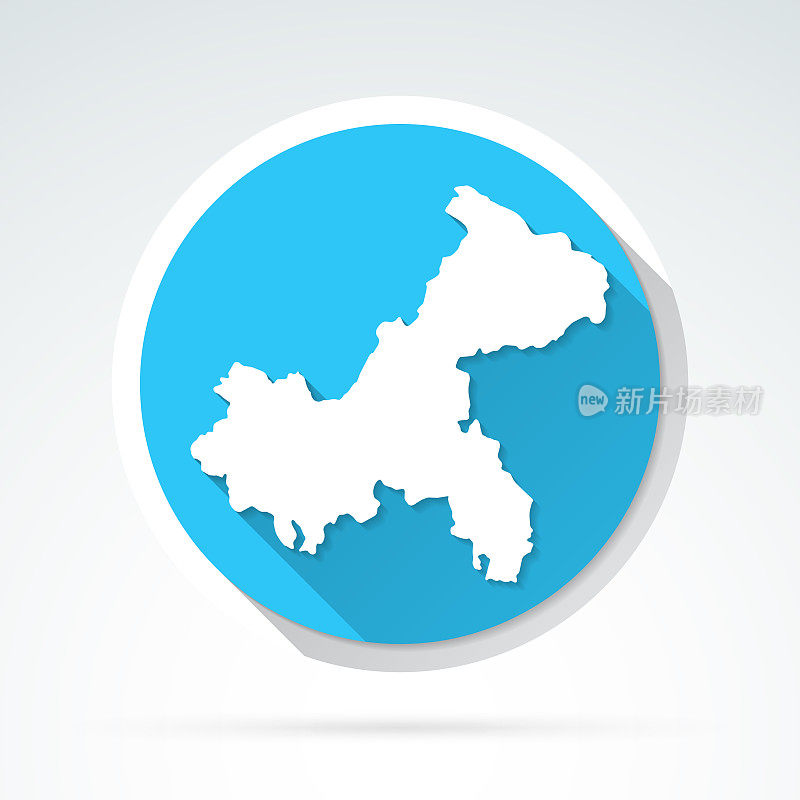 重庆地图图标-平面设计与长影子