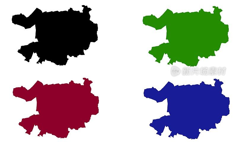 德国海德堡市剪影地图