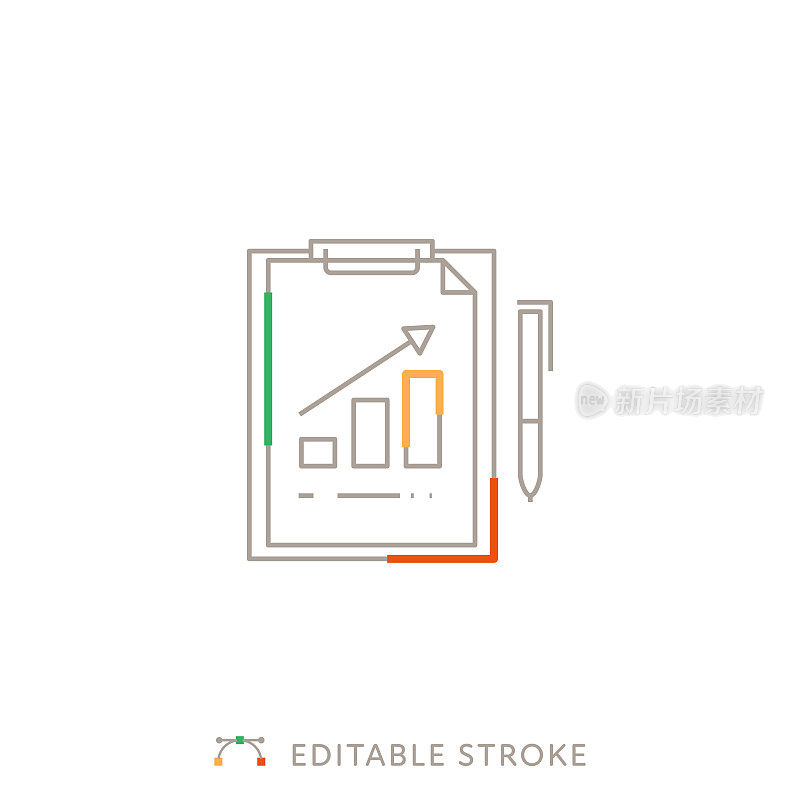 报告，分析多色线图标与可编辑的Stroke