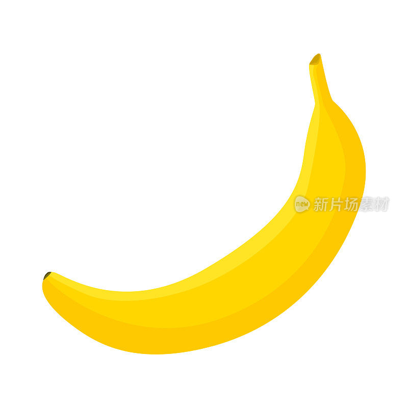 甜香蕉纯素水果矢量平孤立插图