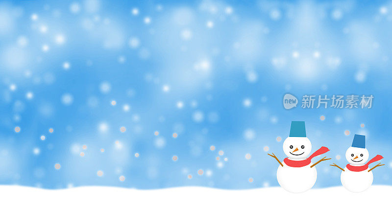 雪人(雪图)和雪的背景插图