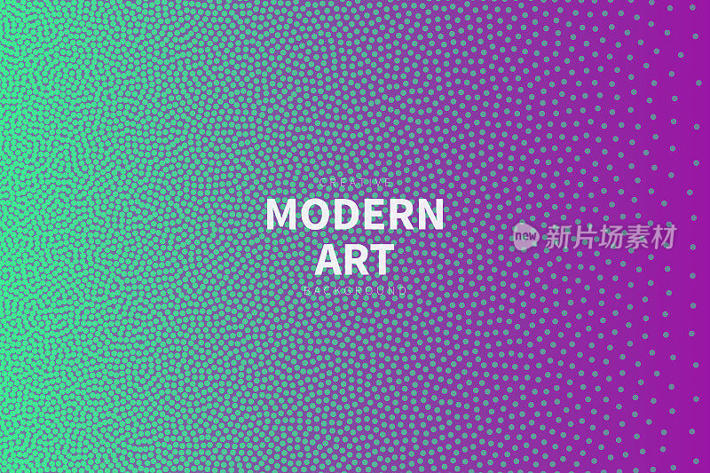 抽象设计与点和紫色梯度-点画艺术-新潮的背景