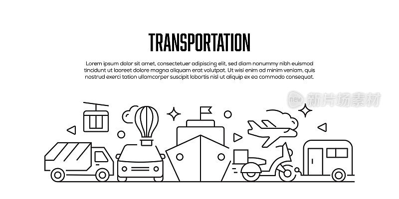 交通相关的现代线条风格横幅设计