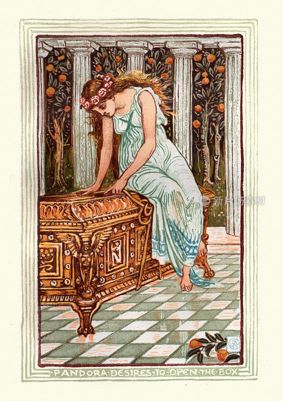 潘多拉的盒子，潘多拉想要打开盒子，希腊神话，寓言，好奇