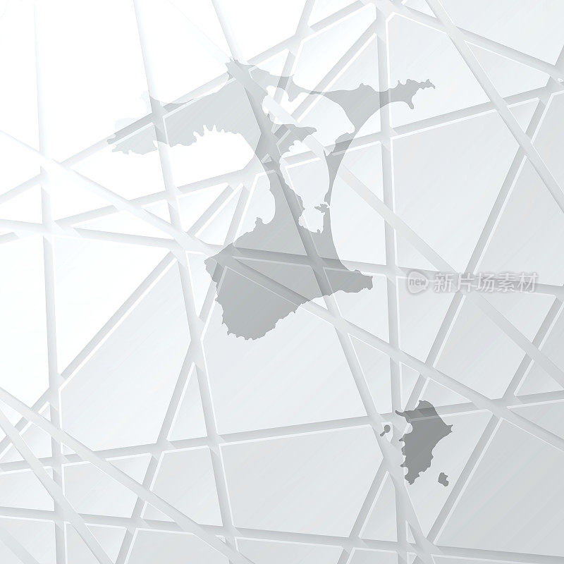 查塔姆群岛地图与网状网络的白色背景