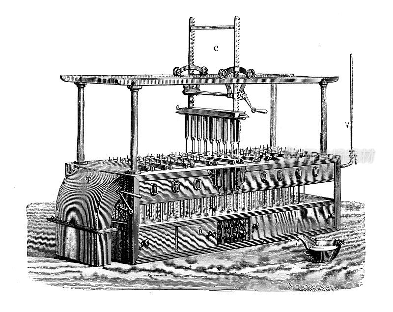 19世纪工业、技术和工艺的古董插图:蜡烛生产