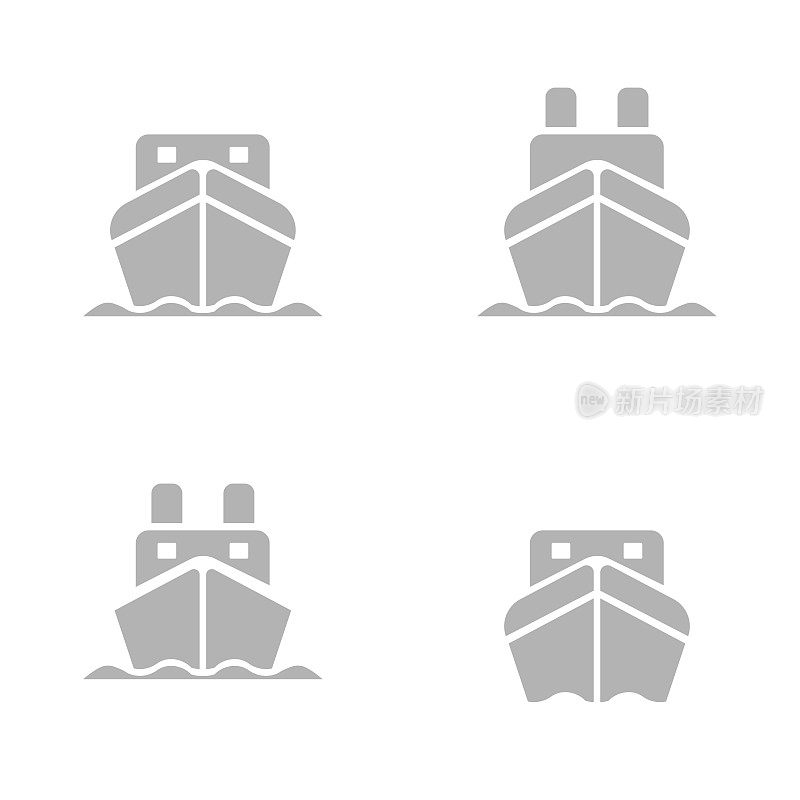 航运图标上的白色背景，矢量插图