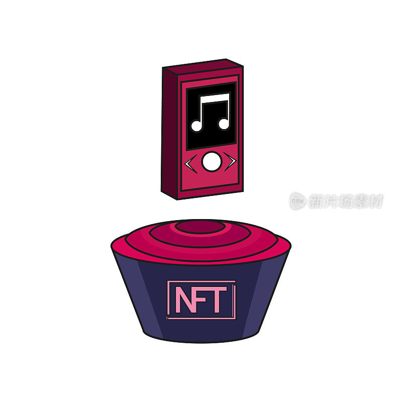 孤立的ipod动画ntf颜色插图矢量