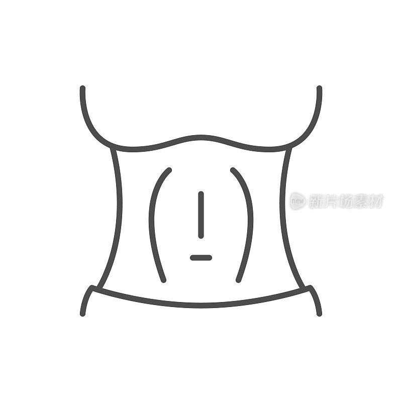 女人腹部线条轮廓图标