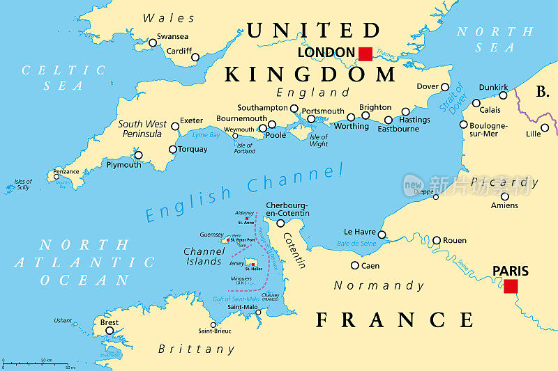 英吉利海峡，政治地图，世界上最繁忙的航运区