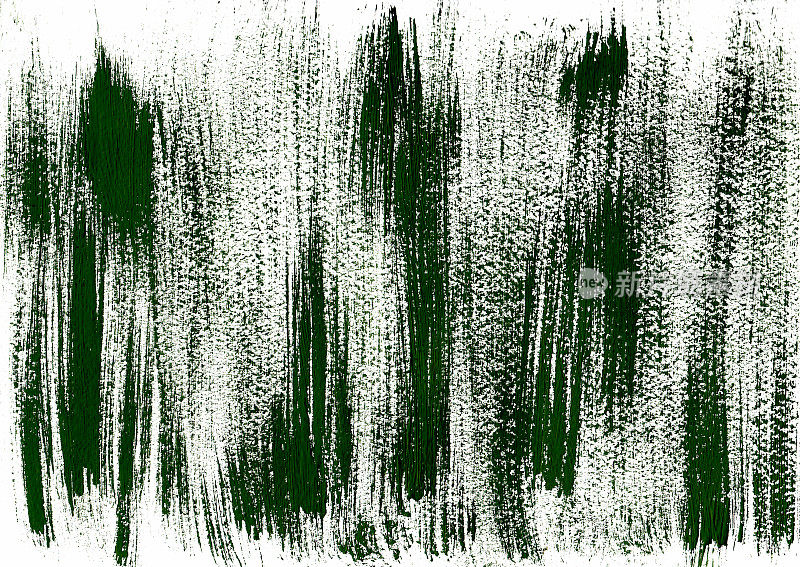 白色纹理纸上的绿色垂直笔画