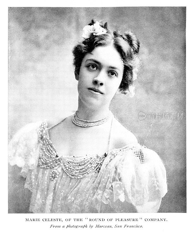 玛丽·塞莱斯特肖像照，美国女演员，19世纪