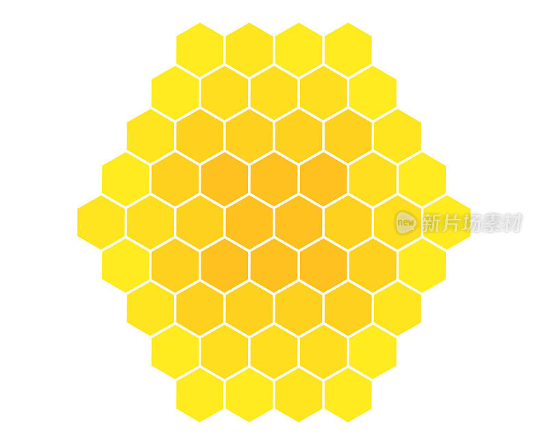 蜜蜂蜂巢符号孤立在白色背景。