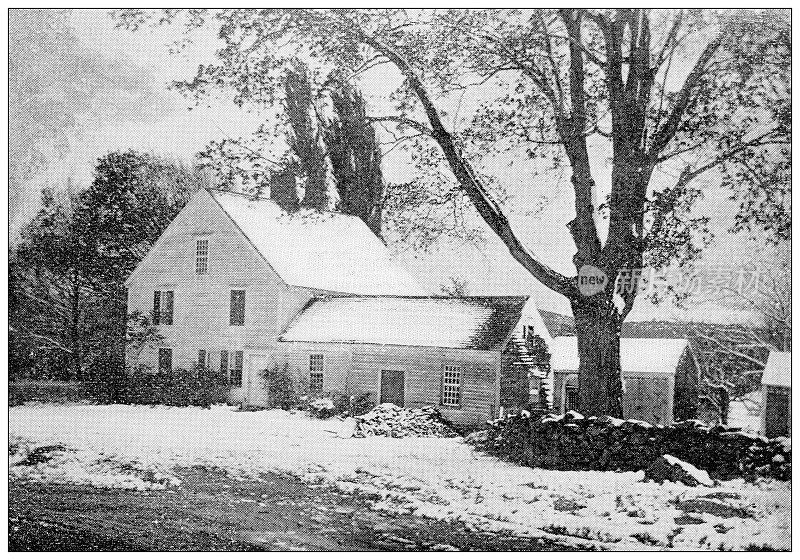 马萨诸塞州汉普顿县的古董图片:布里姆菲尔德，1891年10月23日初冬