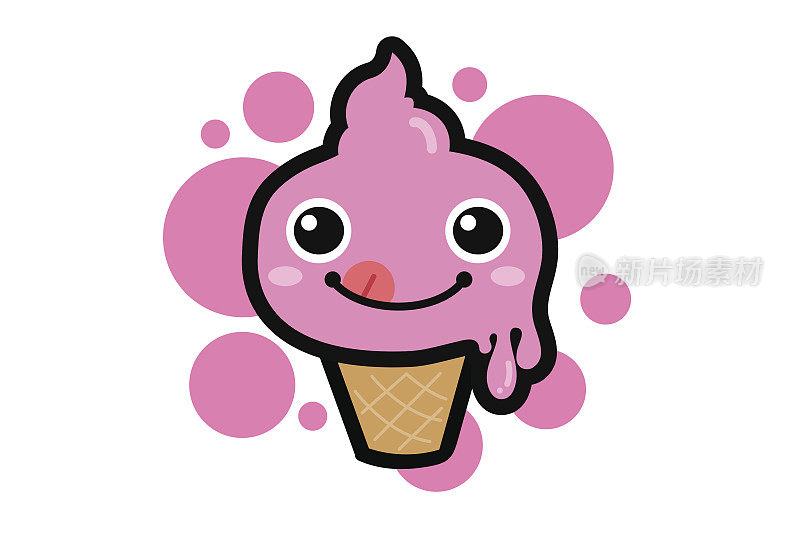 草莓冰淇淋蛋筒-香甜可口