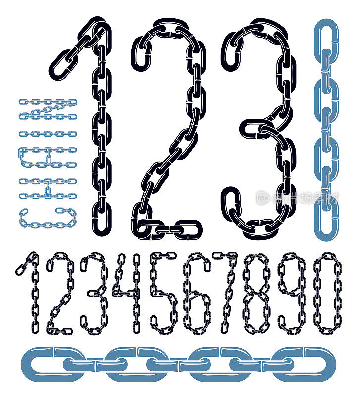 向量数，现代数字集。使用连接链link创建。