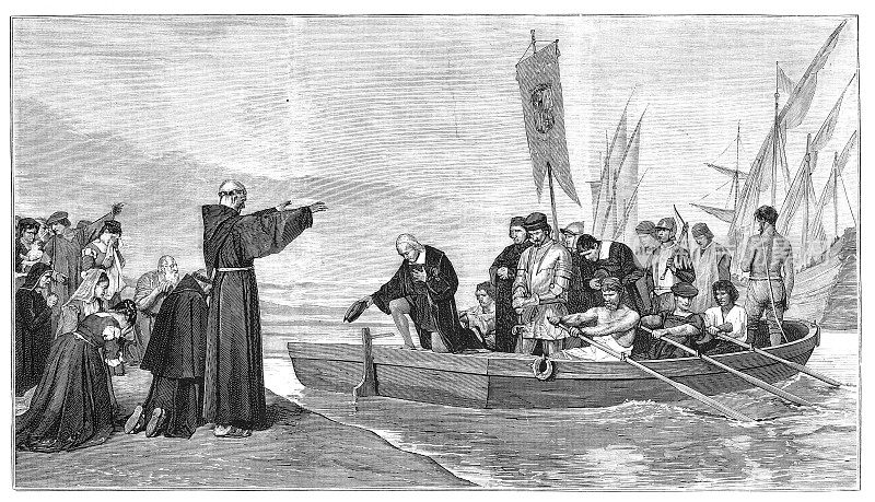 1492年8月3日，克里斯托弗·哥伦布在帕洛斯港开始了他的旅程