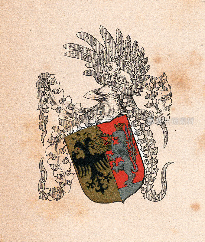 15世纪的中世纪古盾徽