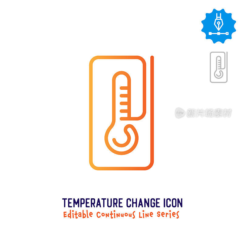 温度变化连续线可编辑图标