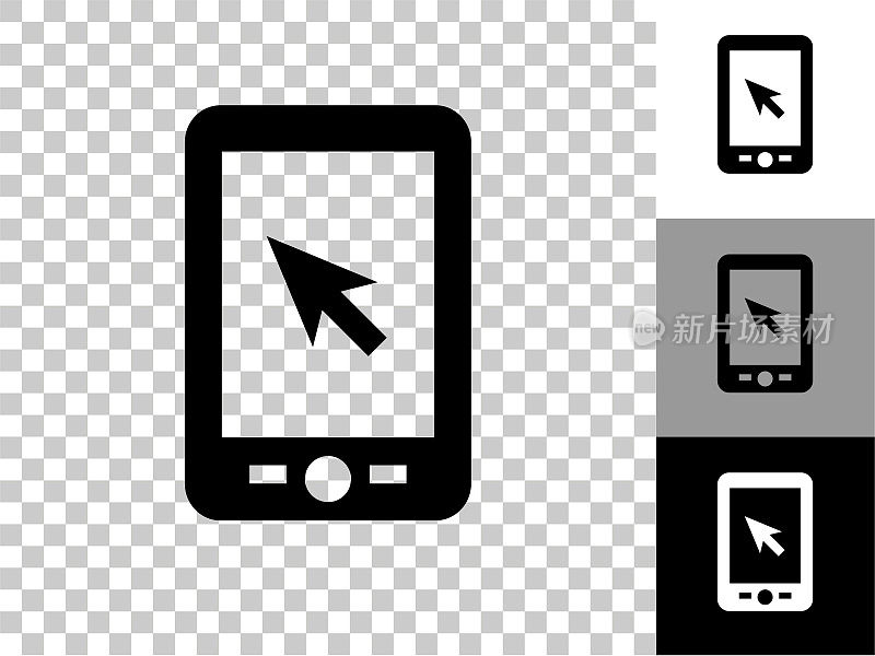 平板电脑图标在棋盘透明背景