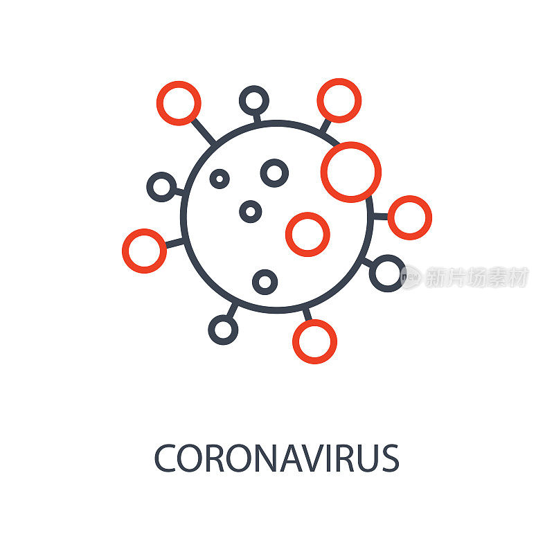 病毒图标。冠状病毒矢量图