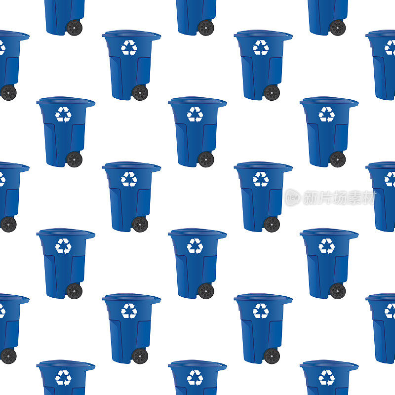 蓝色回收箱无缝模式