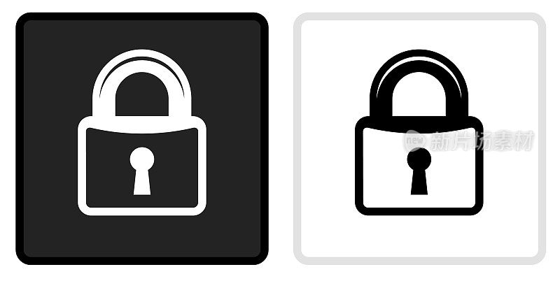 安全锁定图标上的黑色按钮与白色翻转