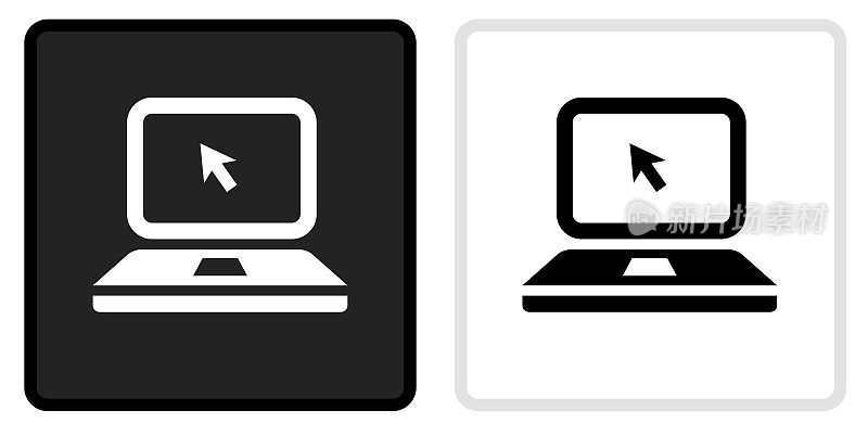 笔记本电脑图标上的黑色按钮与白色翻转
