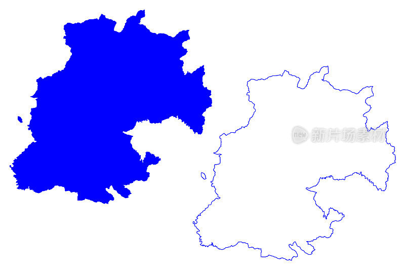 免费恩纳市联盟(意大利，意大利共和国，西西里地区)地图矢量插图，涂鸦草图恩纳省地图
