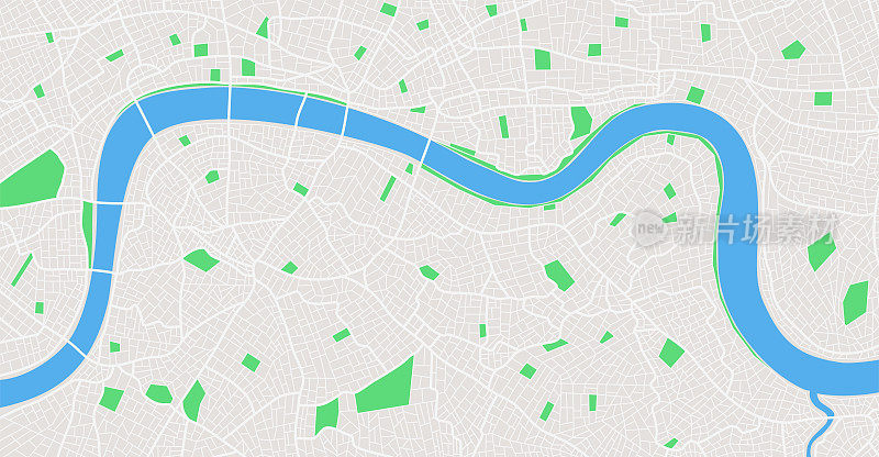 向量颜色地图的伦敦。联合王国。空白的伦敦城市规划。向量。