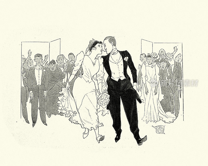 维多利亚时代的新娘和新郎,19世纪90年代