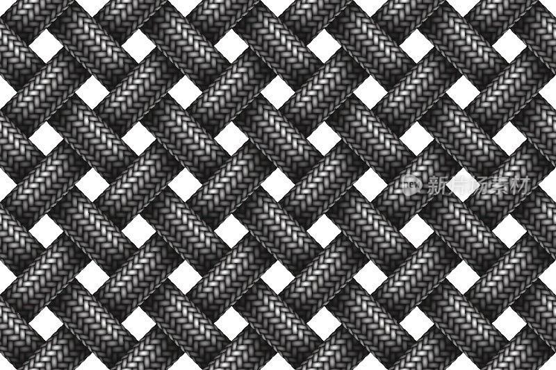 矢量无缝模式的编织织物编织绳索。