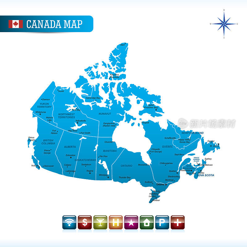 加拿大矢量地图