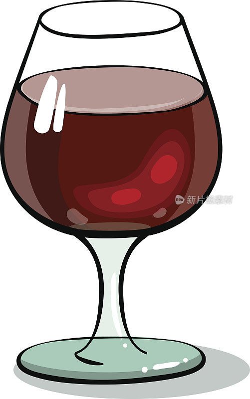 透明的红酒杯。